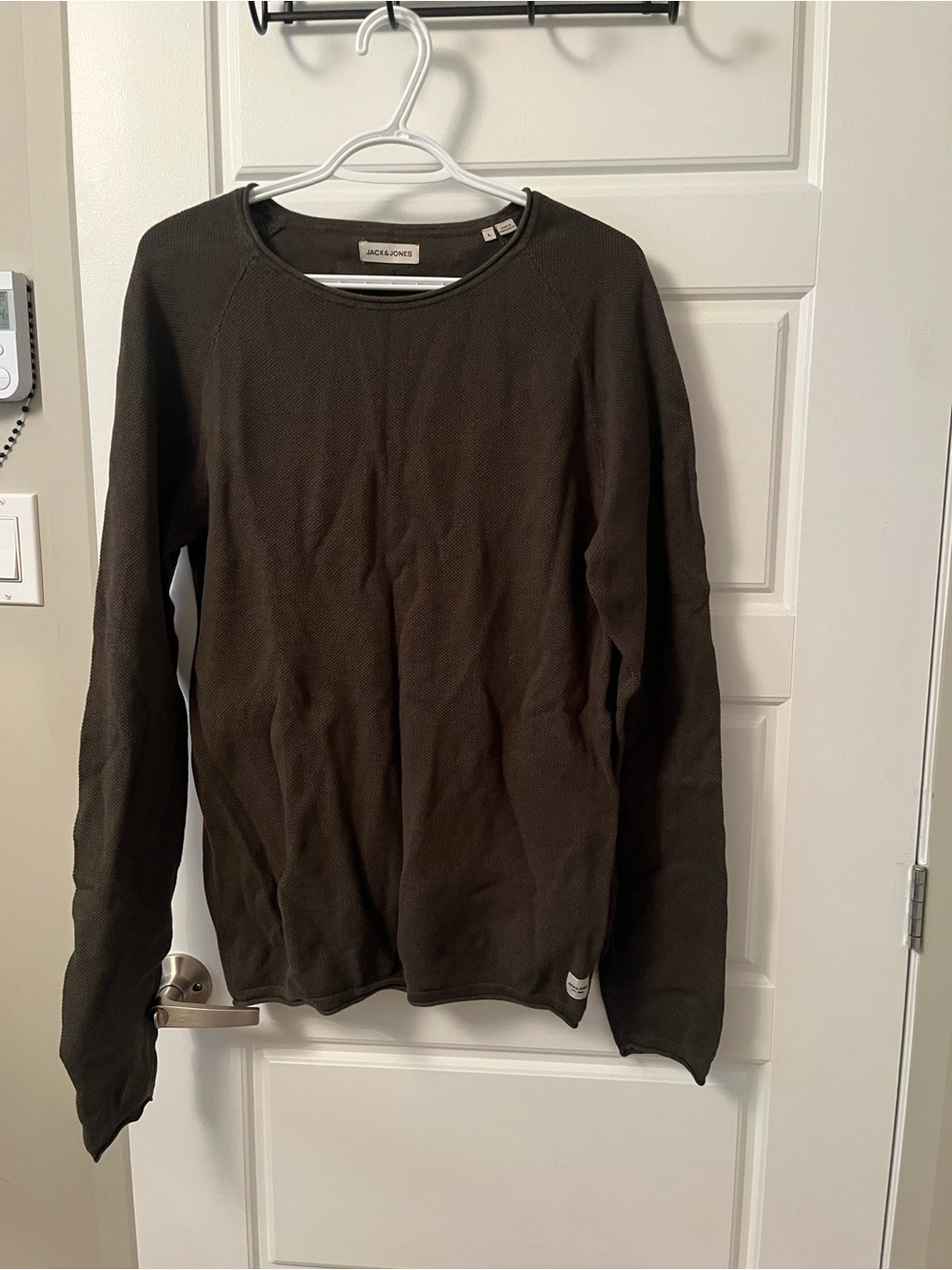 Jack & Jones Olive Green Crewneck Sweater - Men's Lightweight Knit